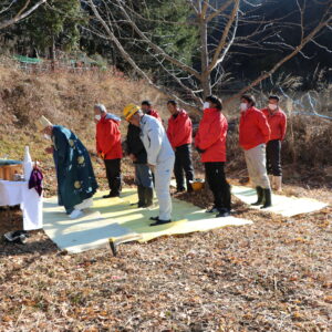 岩下沢砂防堰堤工事　墓地移転祈祷の式