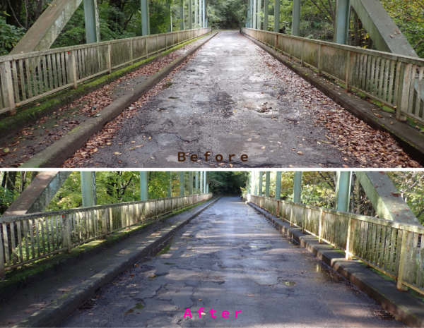 第4回アダプトシステムで清掃した道路のビフォーアフター画像